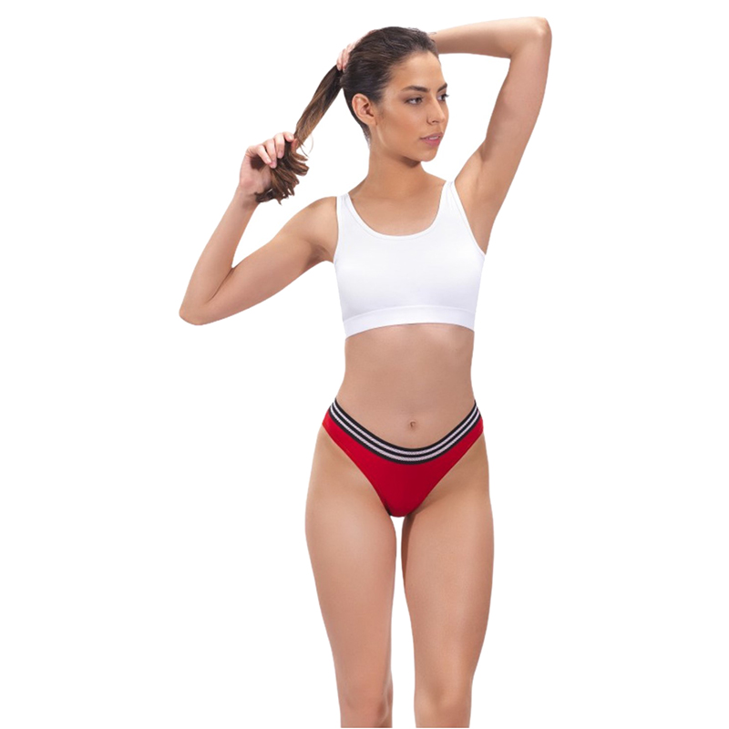 Червени дамски прашки COTTONHILL - преден изглед, незабележими под дрехите