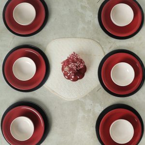 омплект за хранене Keramika - 18 части, каменна керамика, Noble Mix, изглед отгоре на маса