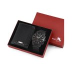 Мъжки комплект POLO Air – Портфейл и Часовник, Черен